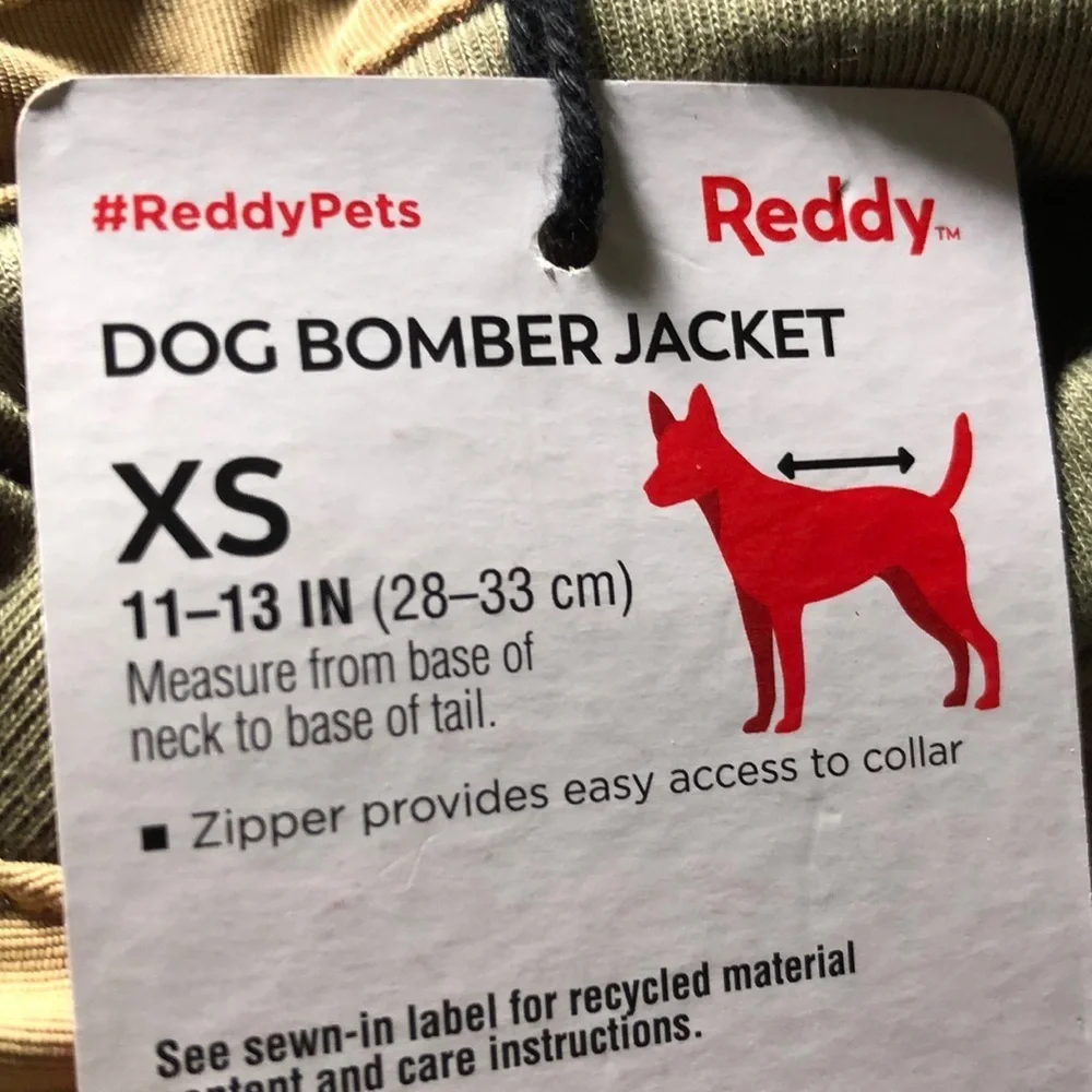 NWT Reddy tan dog bomber jacket XS